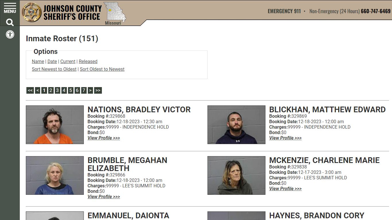 Inmate Roster - Current Inmates Booking Date Descending - Johnson ...